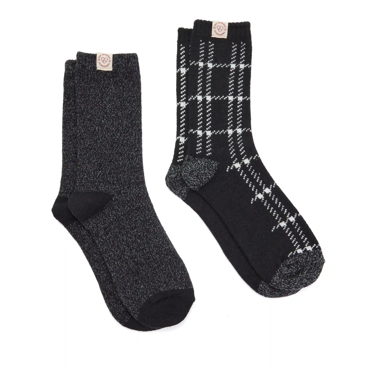 Ladies Grid Cozy Crew Sock 2 Pack