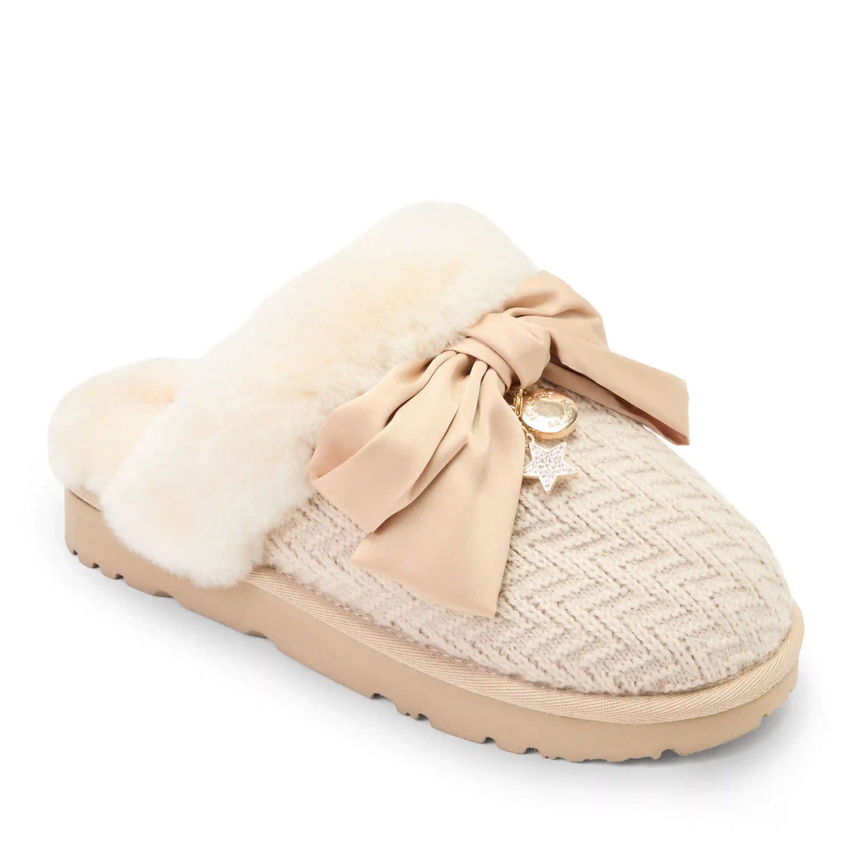 Daniella Karagach’s Women's Fireside Knit Shearling Scuff