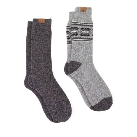 Men's Fair Isle Crew Socks-2 pack