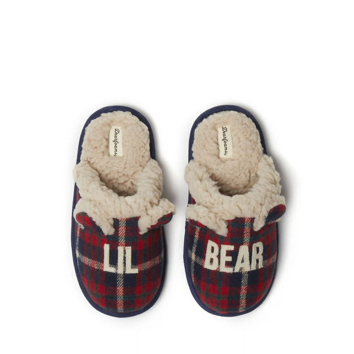 Kids Lil Bear Plaid Scuff