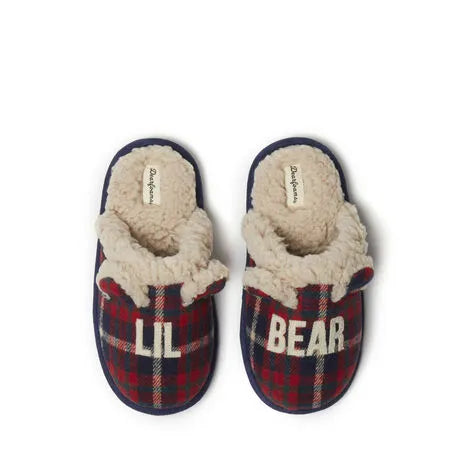 Kids Lil Bear Plaid Scuff